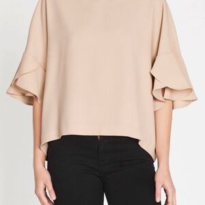Iro Ultra Ruffle Sleeve Top In Nude $299 Retail
